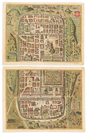 (JERUSALEM.) Georg Braun; and Franz Hogenberg. Jerusalem, et Suburbia Eius, Sicut Tempore Christi Floruit.                                       